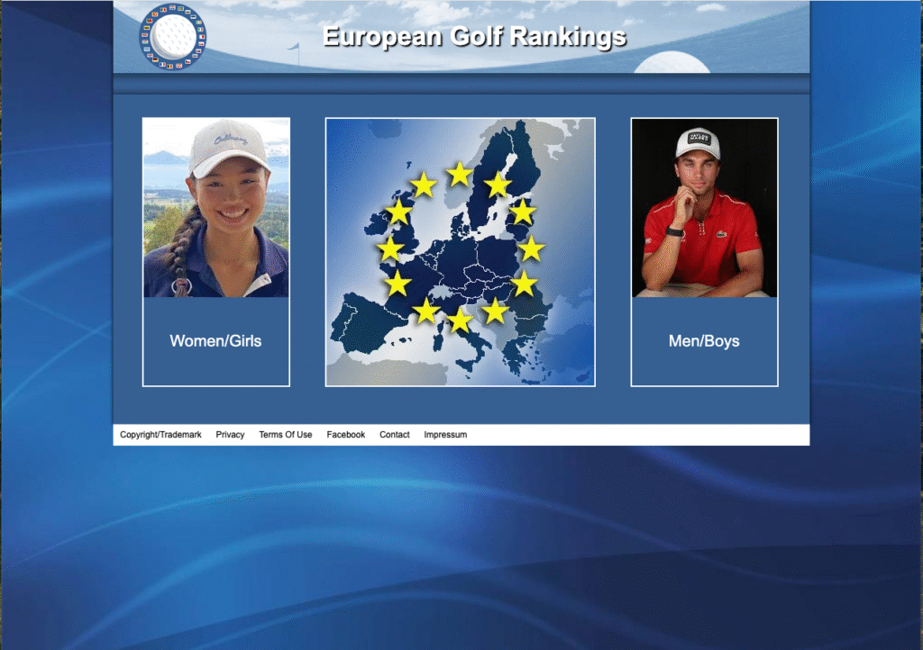 European Golf Rankings amateur golf Europe women girls men boys