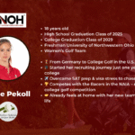 Profile graphic of Luise Pekoll, German student-athlete playing college golf at the University of Northwestern Ohio with the women’s golf team